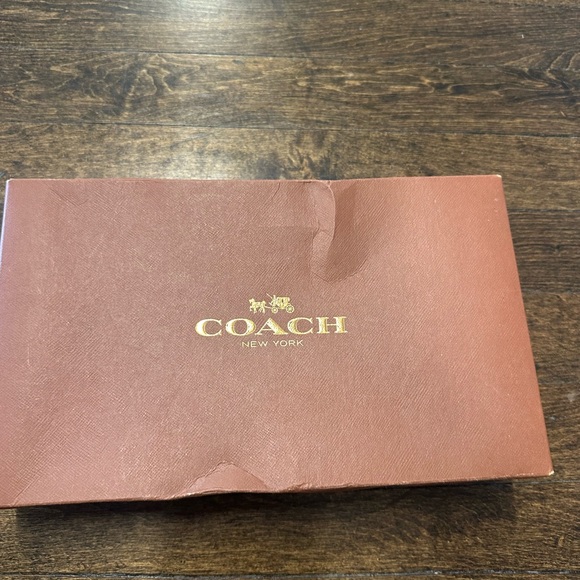 COACH F54007 cross grain leather accordion Zip Around Wallet Midnight blue Navy - Picture 9 of 10